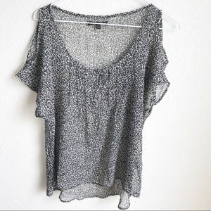 Lucca Coture • Sheer Cold Shoulder Animal Print, S